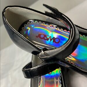 Josmo Shiny Black Strap Shoes